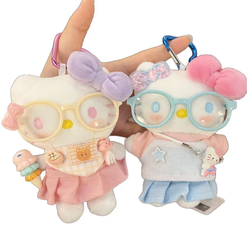 Nuovo cartone animato Hellokitty portachiavi in peluche ciondolo borsa in peluche centinaia di cambiamenti di costumi serie peluche bambola giocattolo