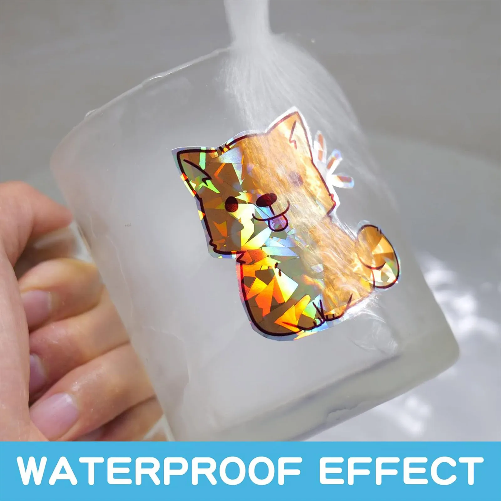 Tamaño A: 8,3 × 11,7 pulgadas, 10 hojas de papel adhesivo holográfico para inyección de tinta y impresora láser, hojas adhesivas de vinilo transparente impermeables