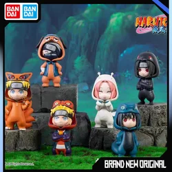 Bandai NARUTO Action Figures Model Naruto Sasuke Kakashi Q-version Doll Costume Design Official Genuine EX CASHAPON Ornament