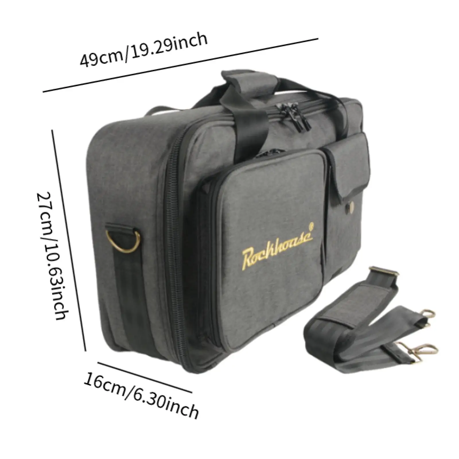 Guitar Pedal Board Storage Bag Flannel Padded Carry Case with Handle and Strap for Accessories for Guitar
