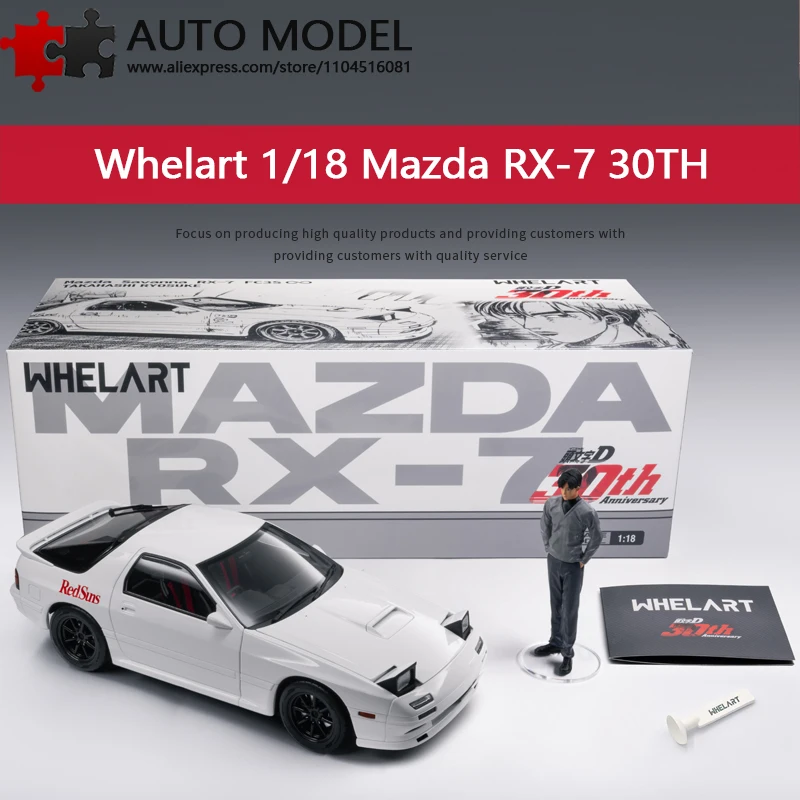

Модель автомобиля Mazda RX-7 FC3S Initial D 30th Anniversary Edition Retsuke, литая металлическая статическая модель Whelart 1:18 с полностью открывающимися дверями, коллекционная, для взрослых, подарок на день рождения для мальчика