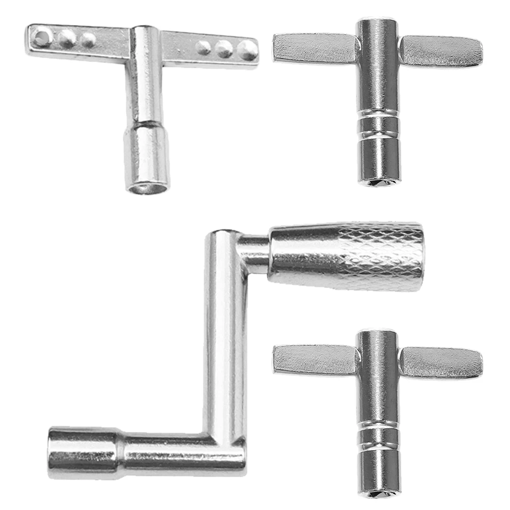 

4 Pcs Keys Silver Metal Tuning Tools for Drum Set Repair Beginner Practice Durable Practical Long Lasting Use Shape