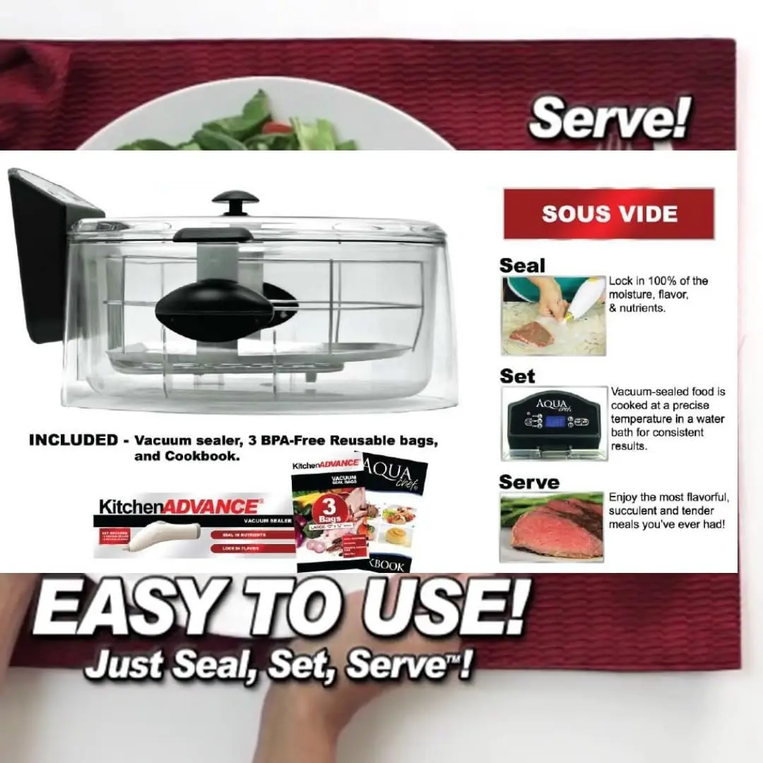 Плита Sous Vide, водяная духовка, мультиварка, емкость 8 л, 120 В-60 Гц-1200 Вт, четкость, цифровой светодиод + свежий вакуумный упаковщик, Wh