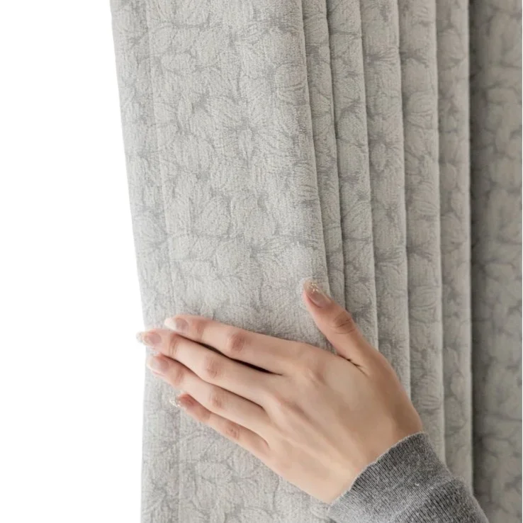 جديد الستائر الفرنسية الجديدة سميكة مظللة بالكامل الشنيل الجاكار الحديثة بسيطة غرفة المعيشة غرفة نوم شرفة الستائر #3