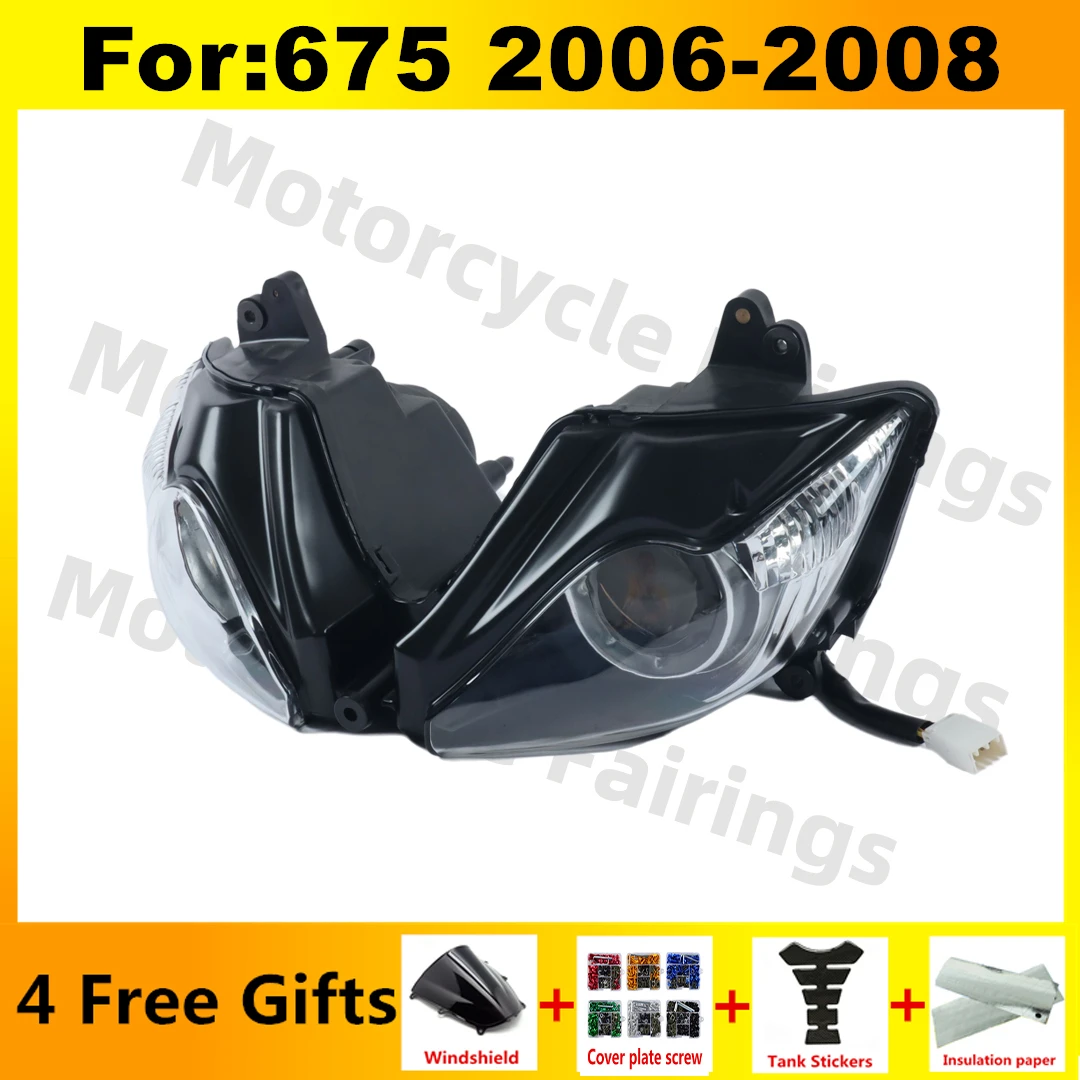 Передняя фара в сборе, подходит для Triumph Daytona 675 06 07 08 2006 2007 2008, детали передней фары