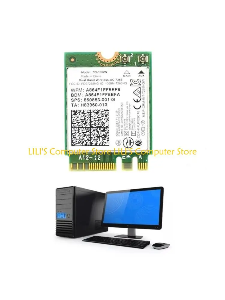 A52B 7265NGW 1200 Мбит/с беспроводной карты WiFi BT4.2 MC-AC7265 2,4G/5 ГГц Adapter Adapter Adapter Adapter Card для настольного