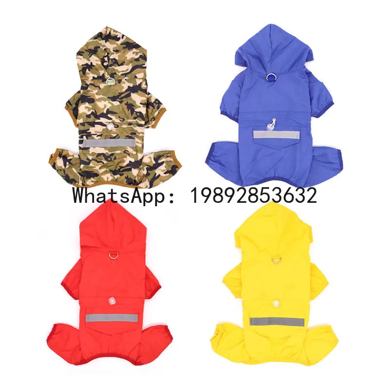 PYJ dog raincoat cat waterproof poncho integrated pet clothing small dog four-foot rain gear