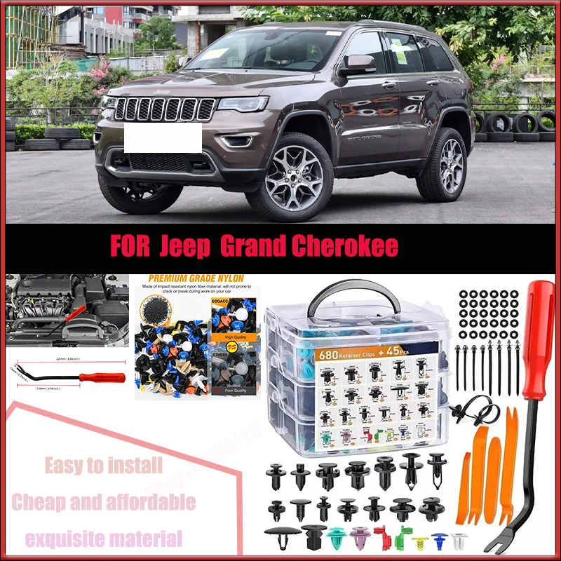 

For Jeep Grand Cherokeet Benz Buick Car Plastic Retainer Clips Kit 680+45pcs Auto Fender Push Pin Car Fastener Clip Mixed Set