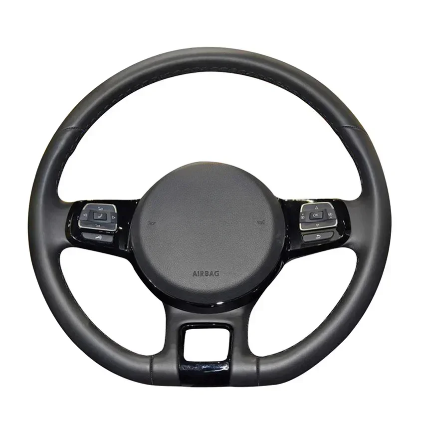 

Black Artificial Leather Hand-stitched Car Steering Wheel Cover for Volkswagen VW Beetle 2012-2019 Up! 2011-2016