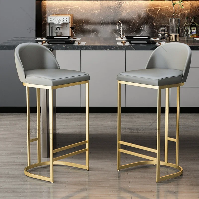 

Nordic Golden Luxury Minimalist Office High Bar Chair Dining Soft Ergonomic Office Chair Barber Chaises Bar Bar Furniture XY50BC