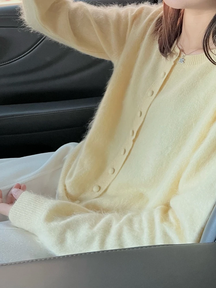 

Женский вельветовый вязаный кардиган Fretaro с круглым вырезом, на одной пуговице, зимний, с длинными рукавами, цветной