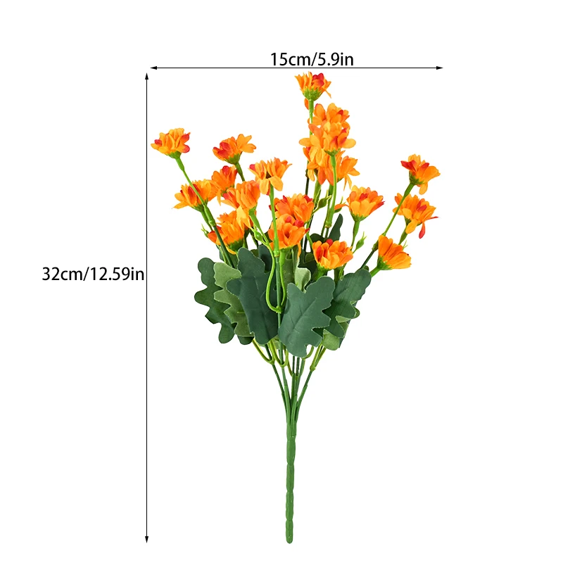Artificial Flowers Silk Daisy DIY Fake Floral Bouquets Arrangement Home Garden Party Wedding Decoration Vase Accessories
