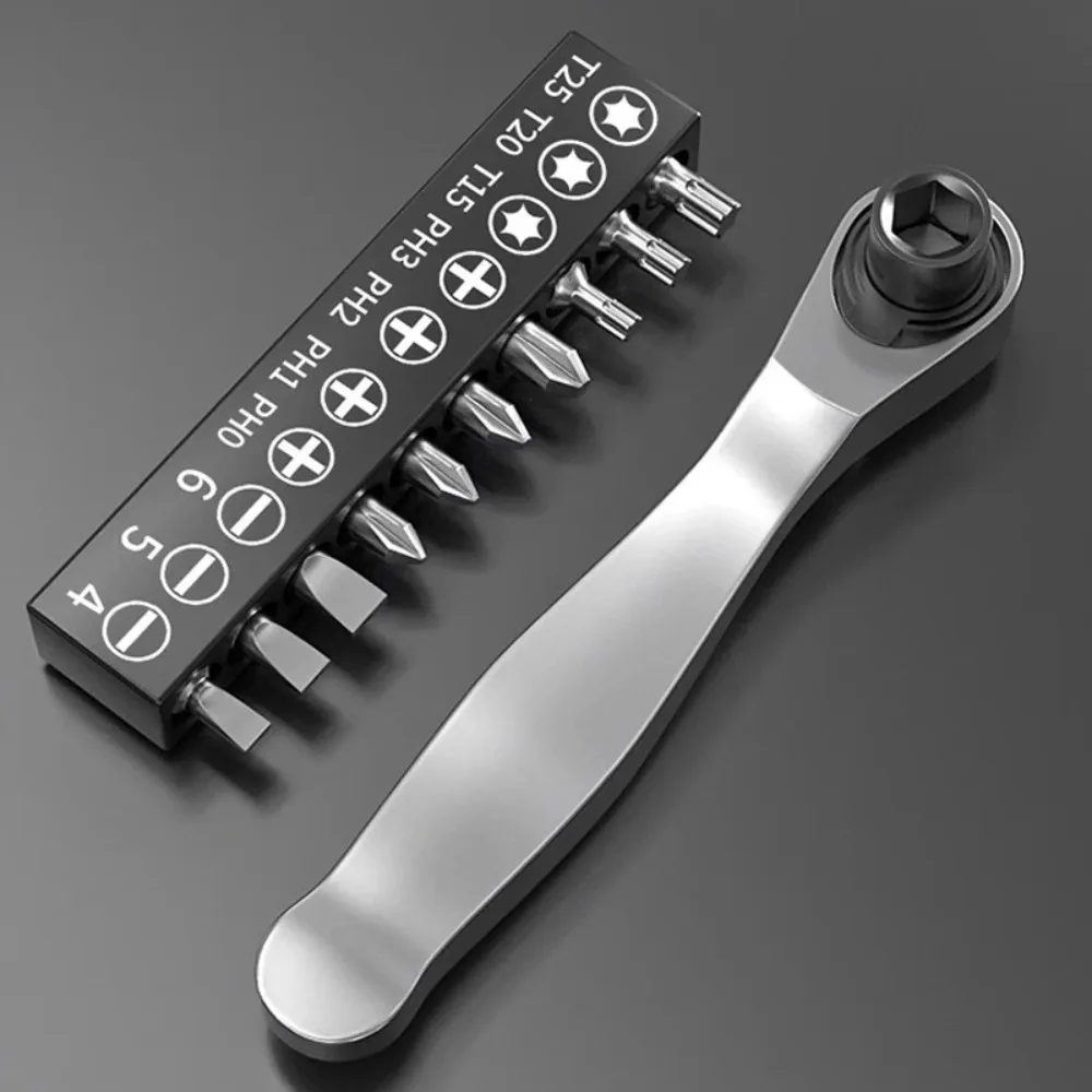 

New Mini Ratchet Wrench Set 72-tooth Two-way Screwdriver Bit Set Practical Fast Rotatable Hand Tool For Confined Spaces
