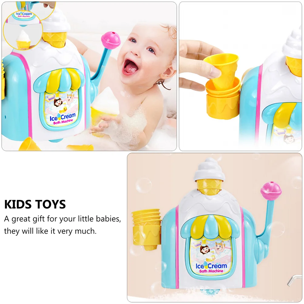 Girls Toys Ice Cream Bubble Machine Child Plaything Blower Bath Maker Kids Baby