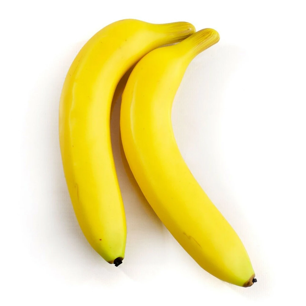 2pcs Artificial Fruits Fake Bananas Plastic Fake Fruit For Home Kitchen Cabinet Casement Table Display Party Decor Photo Props