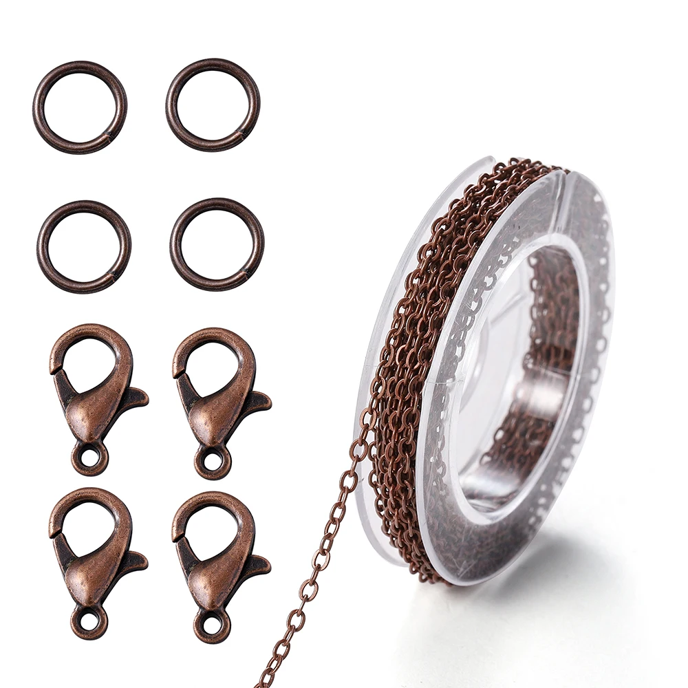 3 Meter Legierung Bulk Link Kette mit Biegeringen Karabinerverschlüssen Halskette Ketten für DIY Schmuckherstellung Zubehör Halsketten Zubehör