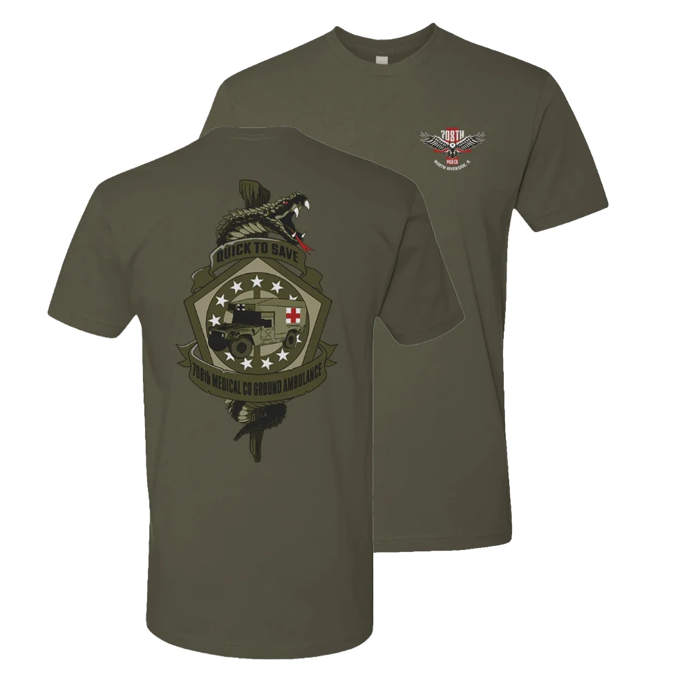 US Army 708th Medical Company T-Shirt 100% Cotton O-Neck Short Sleeve Summer Casual Mens T-shirt Streetwear
