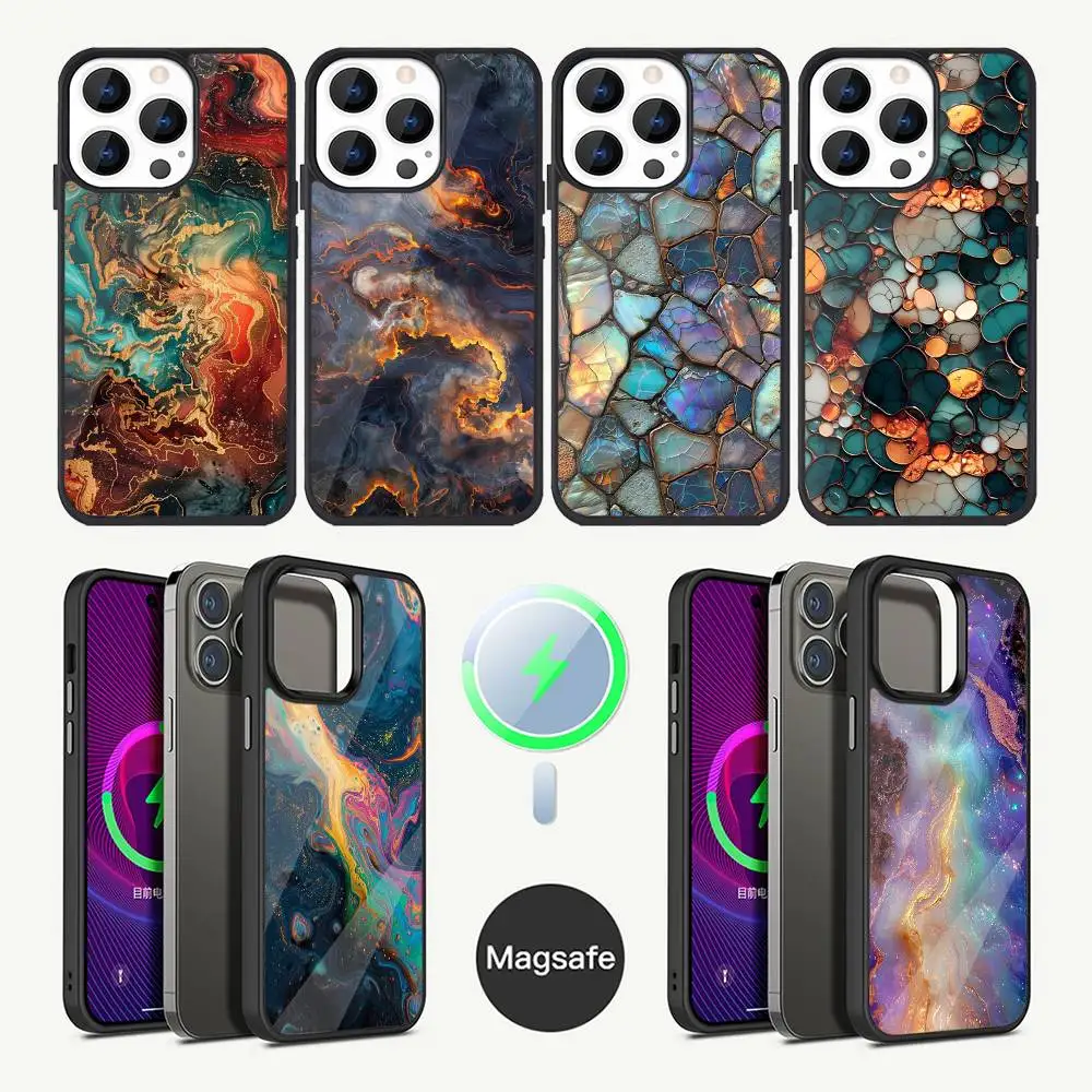 

Marble Art Fashion Pattern Phone Case For iPhone 17,16,15,14,13,12,11,Plus,Pro,Max Mini Magsafe Magnetic Wireless Charging