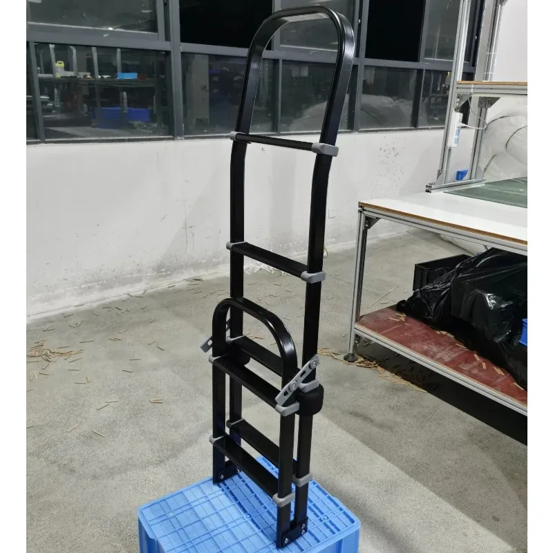

HEYRV High Quality RV Accessories Black Kit Towing External Ladder Aluminum Alloy Ladder Caravan Car Folding Rear Ladder