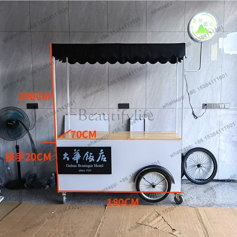 Hot sales Movable coffee dining car Multifunctional outdoor milk tea dessert ice cream snack car Promotional float