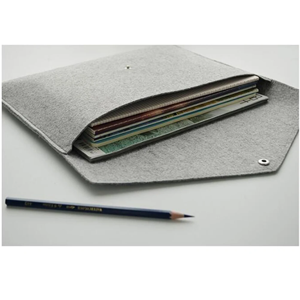 

2 pcs File Folder Felt Document Holder Envelope Expanding Briefcase Bag Portable A4 Size Large Capacity Office School Storage