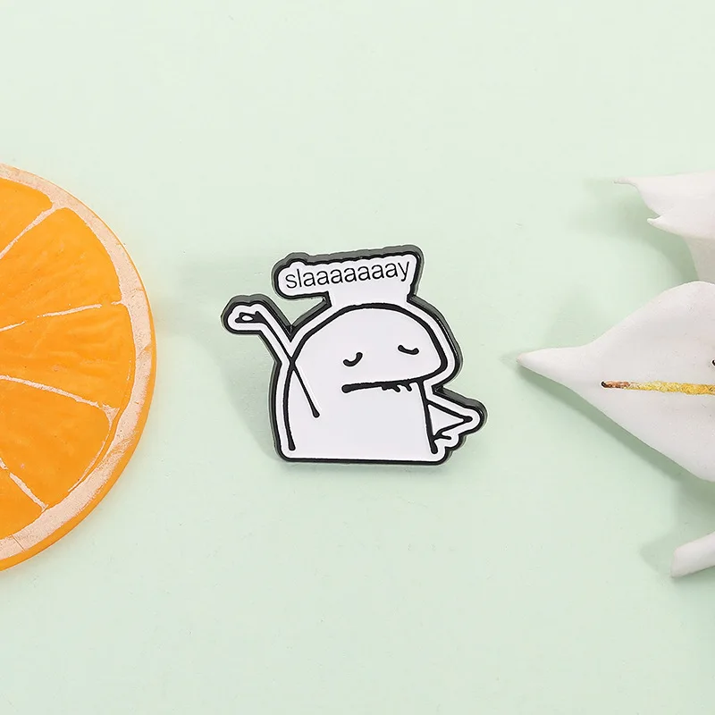 مضحك الإسبانية إقتباس المينا دبابيس التحكم الآلي Slaaaaaaay دبابيس معدنية شارة التلبيب الملابس والاكسسوارات مجوهرات أصدقاء الهدايا #4