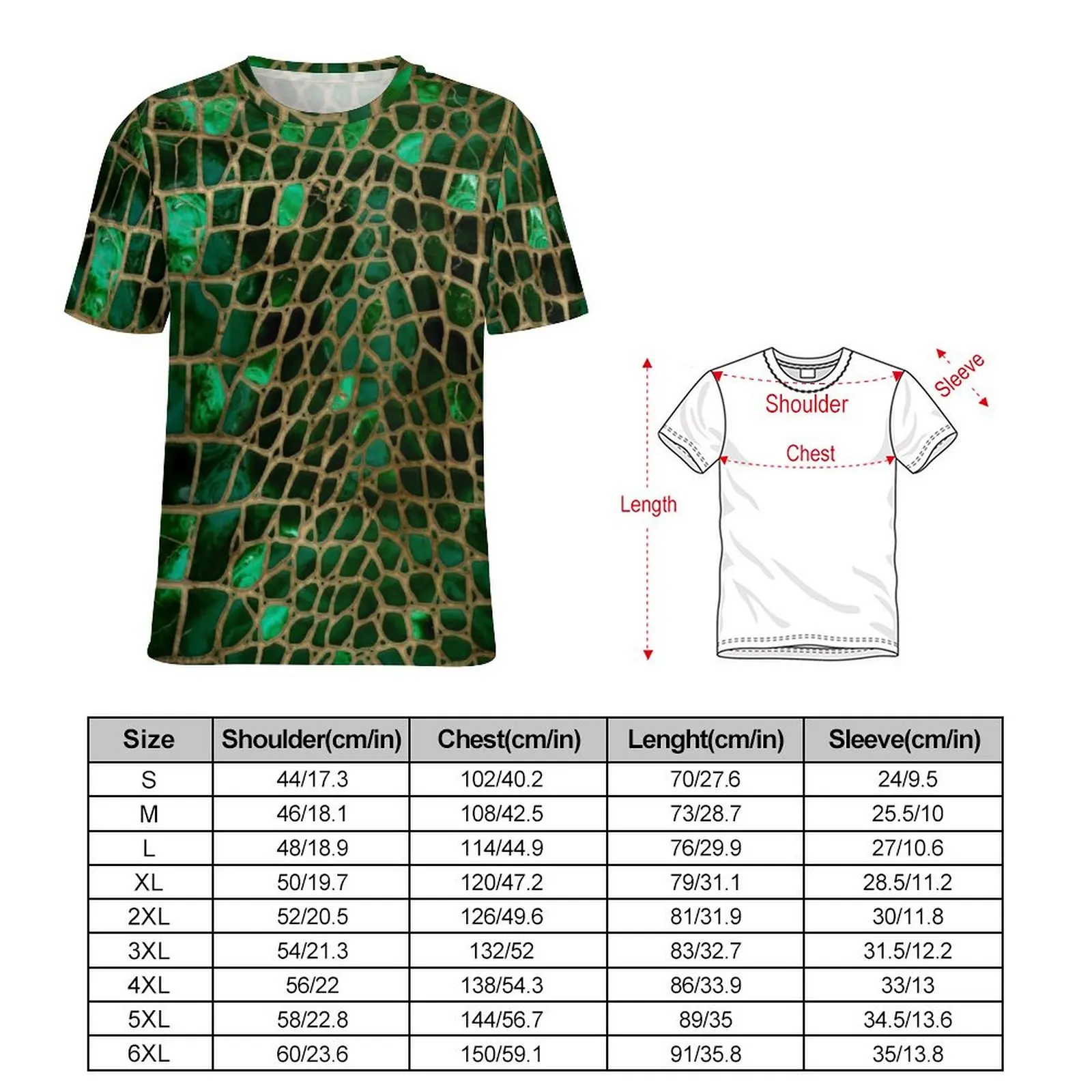 Animal Print T Shirt For Men Faux Crocodile Graphic O Neck T Shirts Summer Trendy  Clothes Short Sleeves Oversized Tee Shirt