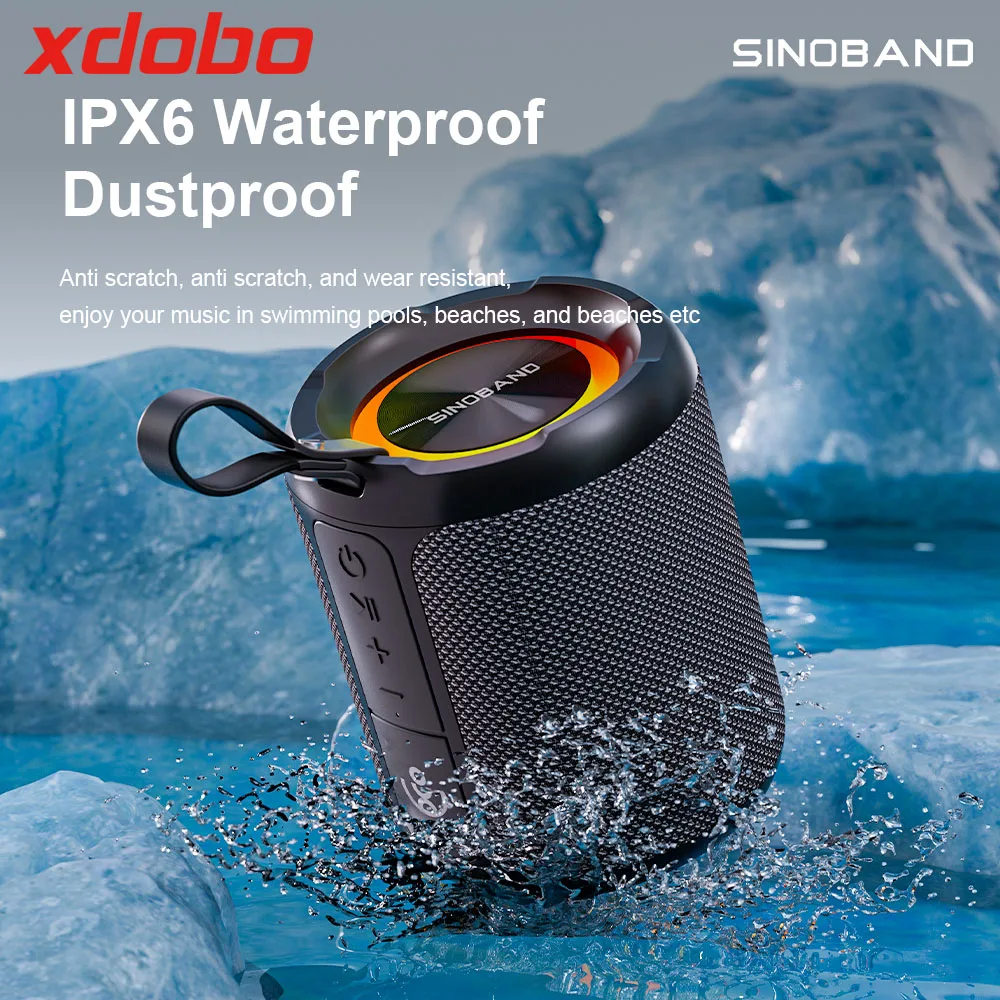 XDOBO Newest 3 Kingdoms 40W Bluetooth Speaker LED Light Wireless Subwoofer Waterproof Loudspeaker Support TF Card AUX USB