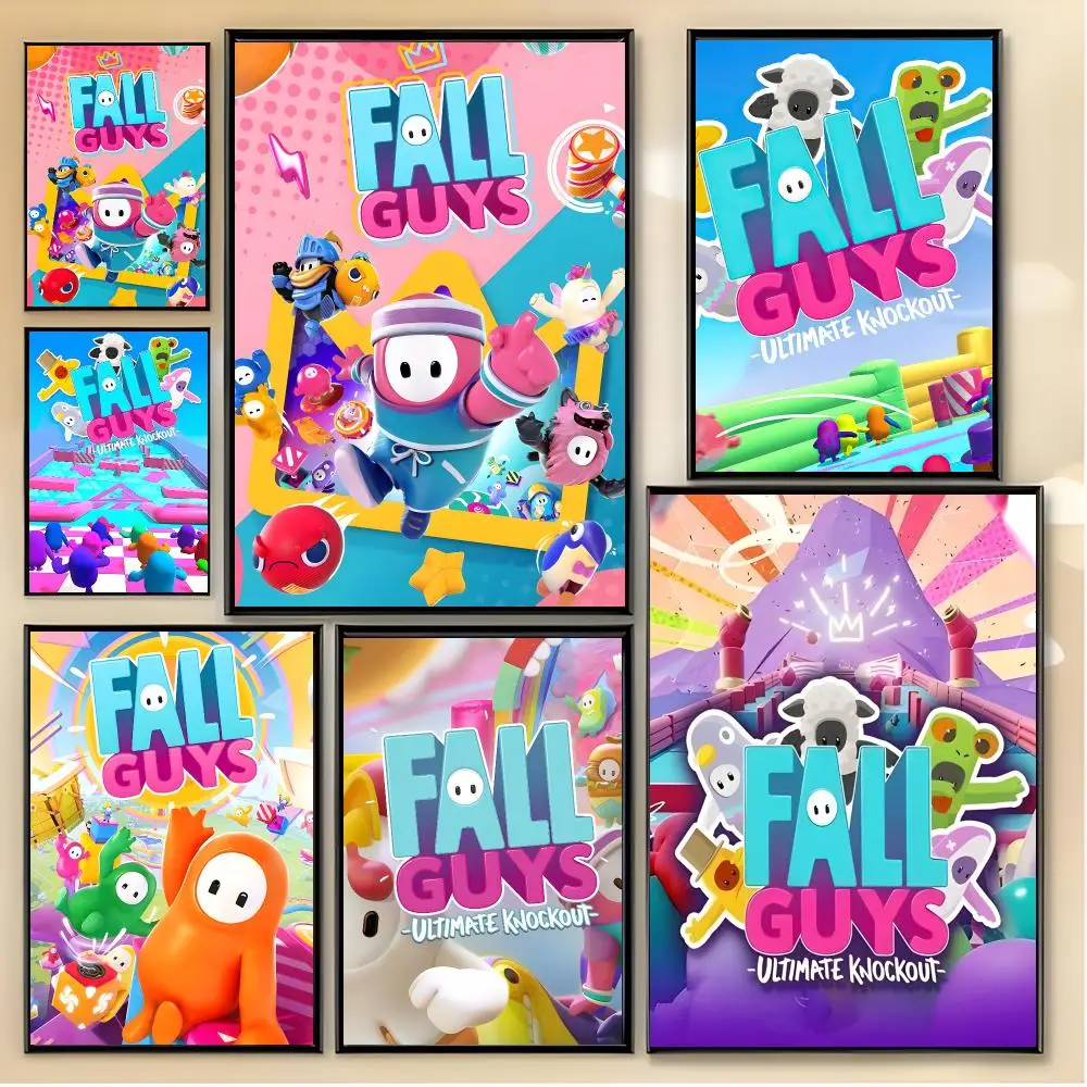 Lighthearted Game F-Fall Guys Ultimate Knockout Poster Unique Home Decoration Ideas & Stylish Interior Art