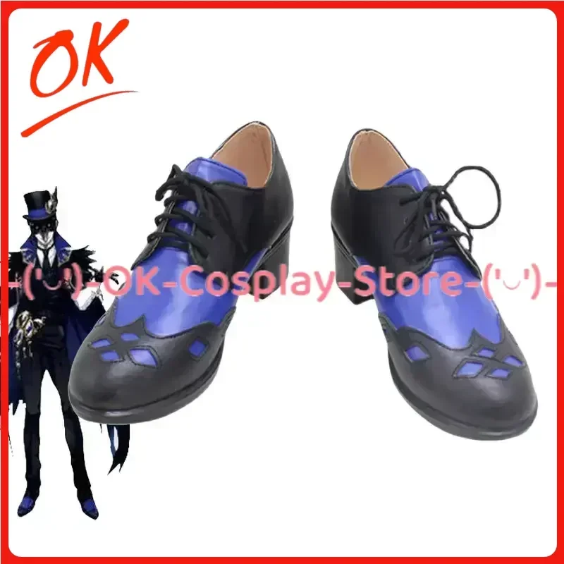 [Customized Size] Twisted Wonderland Dire Crowley Cosplay Shoes Game Roleplay Costume Prop Halloween Party Boots PU Leather