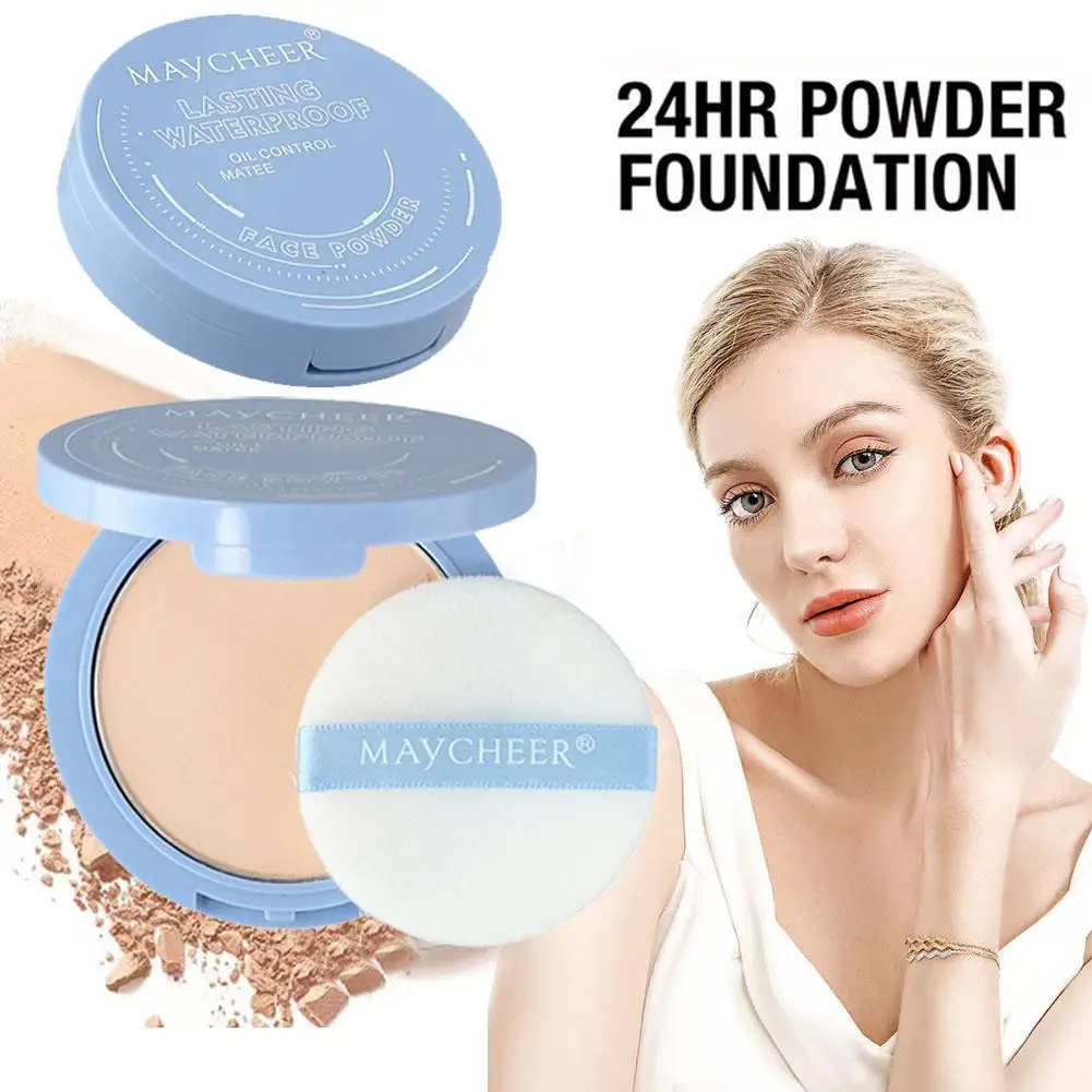 Maycheer Face Setting Powder Full Coverage Cushion Makeup Concealer Up Waterproof Long Make Powder Cosmetics Pressed Lastin Y2f6