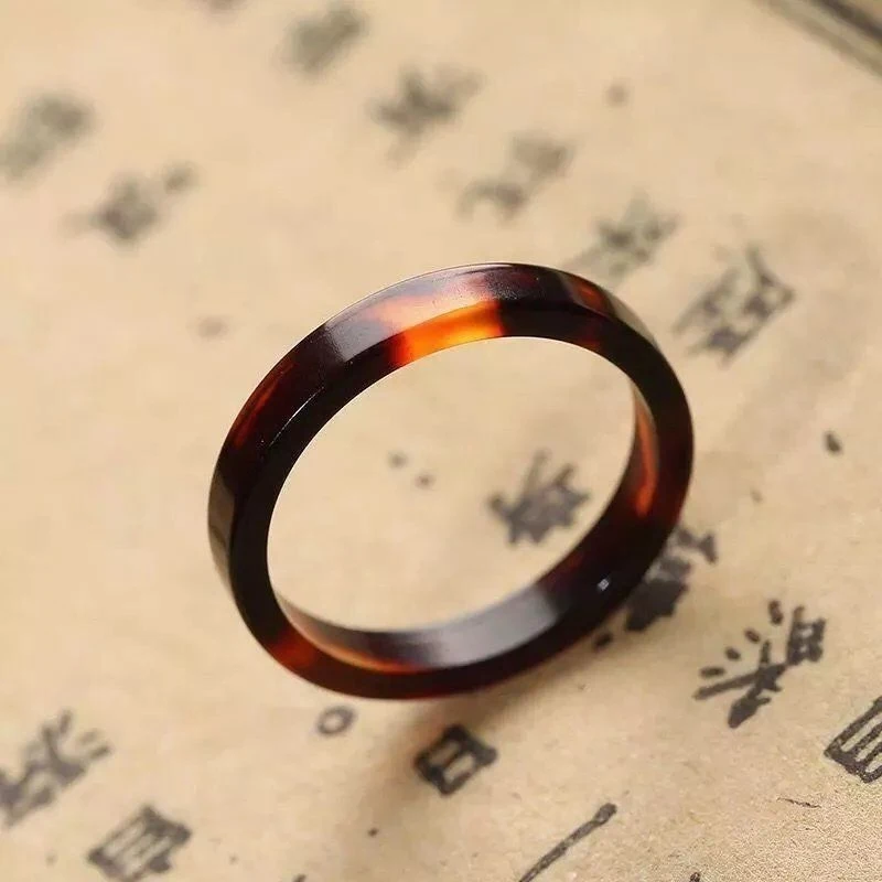 

Natural genuine , plain band , ring accessory, leopard print, vintage 8mm