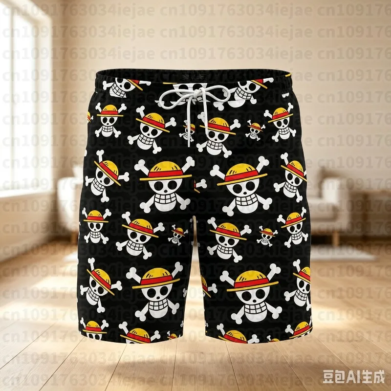 2026 Anime One Piece Luffy Beach Shorts Summer Adult Plus Breathable Quick Drying Sports Shorts Cosplay Bottoms