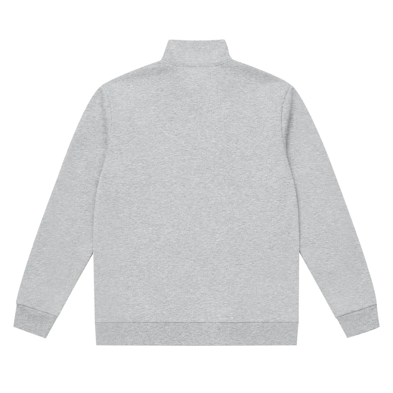 Herren-Sweatshirt mit Fleecefutter für Herbst und Winter, Stehkragen, halber Reißverschluss, langärmelig, einfarbig, warme Freizeitjacke – Detail 19