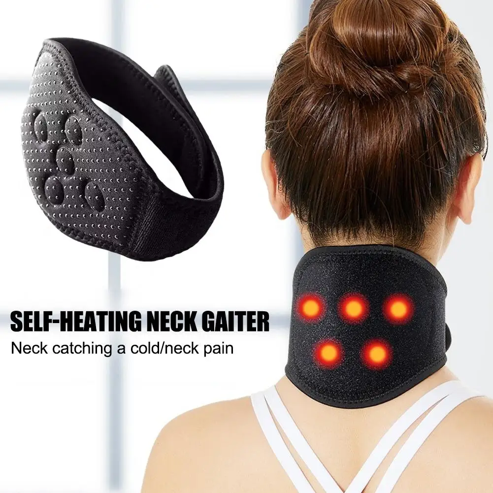 1Pc Self-heating Tourmaline Neck Magnetic Therapy Support Tourmaline Belt Wrap Brace Pain Relief Cervical Vertebra Protection