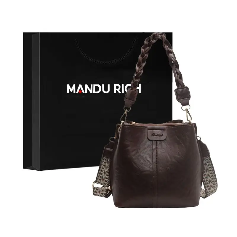 

2026 New High Sense Fashion Crossbody Package Versatile Women's Retro Portable Bucket Bags Commuter Handbag One Shoulder Bag
