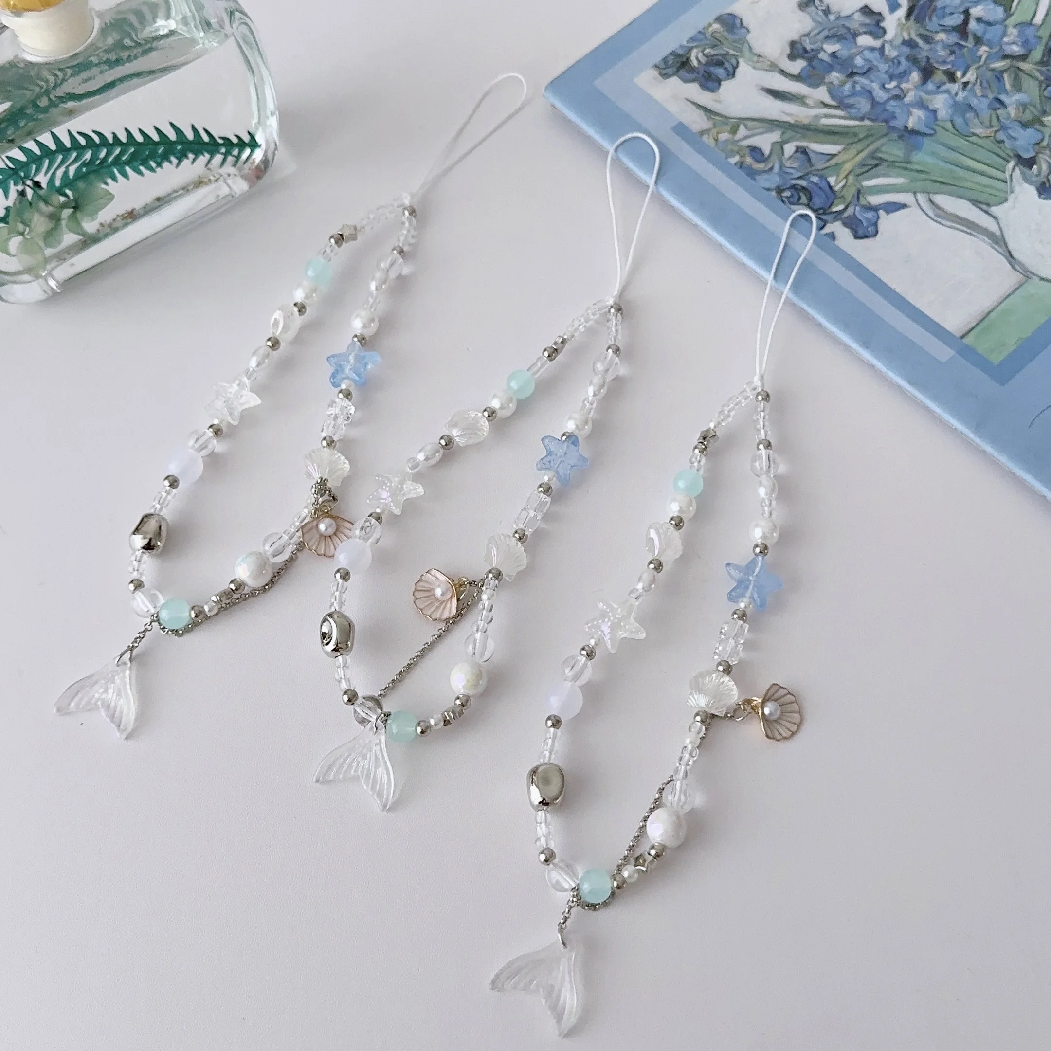 

Ремешок для телефона с весенним цветком и бусинами, милые кавайные аксессуары ручной работы «сделай сам» для iPhone 16, чехол для Airpods, книги для девочек, школьная сумка Ins