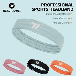 WEST BIKING Sports Headband Anti-slip Sweat Absorbing Elastic Sweatband Quick Dry Men Women Running Fitness Gym Cycling Headwear