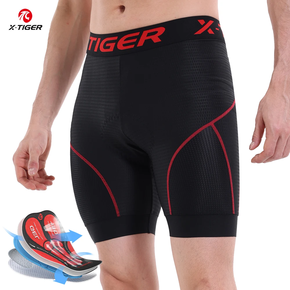 X-TIGER Cycling Underwear Gel Pad Breathable Non-Slip Men Cycling Shorts Shockproof Bicycle Underpant MTB Road Bike Riding Short