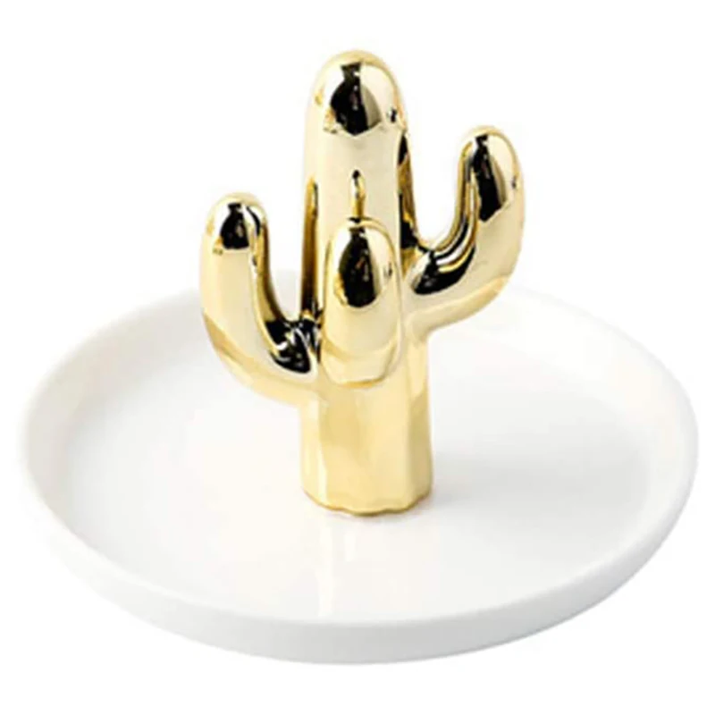 Cactus Ring Holder Dish for Jewelry, Ceramic Ring Holder Trinket Tray/Dish Great for Wedding Ring, Earring, Diamond Ring