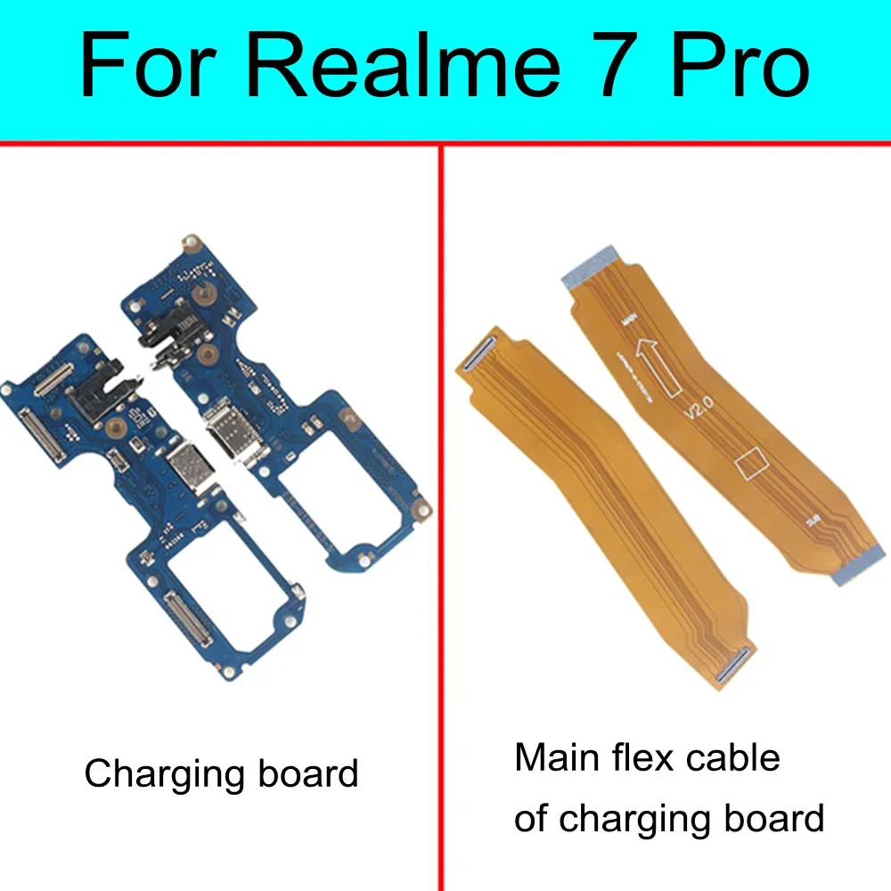 For Realme 7 Pro USB Charging Dock Port Connector main Microphone Mic Audio jack Board flex cable