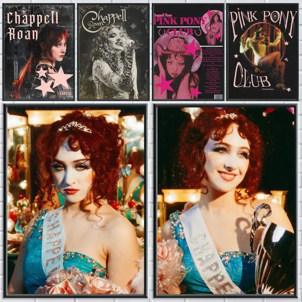 

C_Chappell Roan Singer Poster Decorative Stickers Wall Art for Home Hallway Living Room Bedroom Decoration Gift Retro Painting