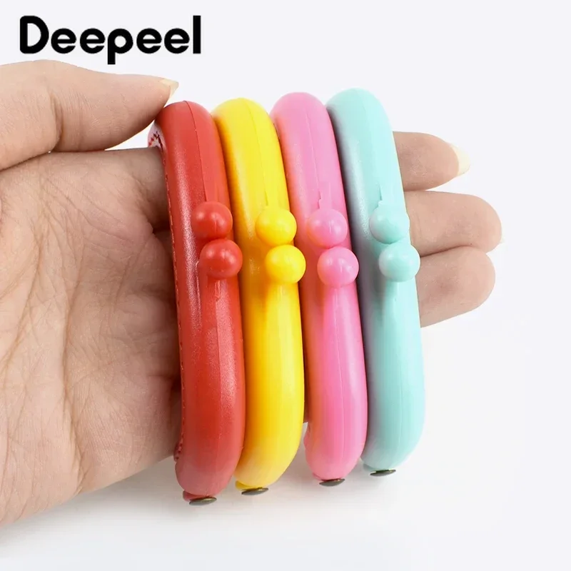 Deepeel-mango de bolsa de plástico de colores, marco de resina para monedero, soportes de cierre de beso, accesorios para bolsas de costura hechas a