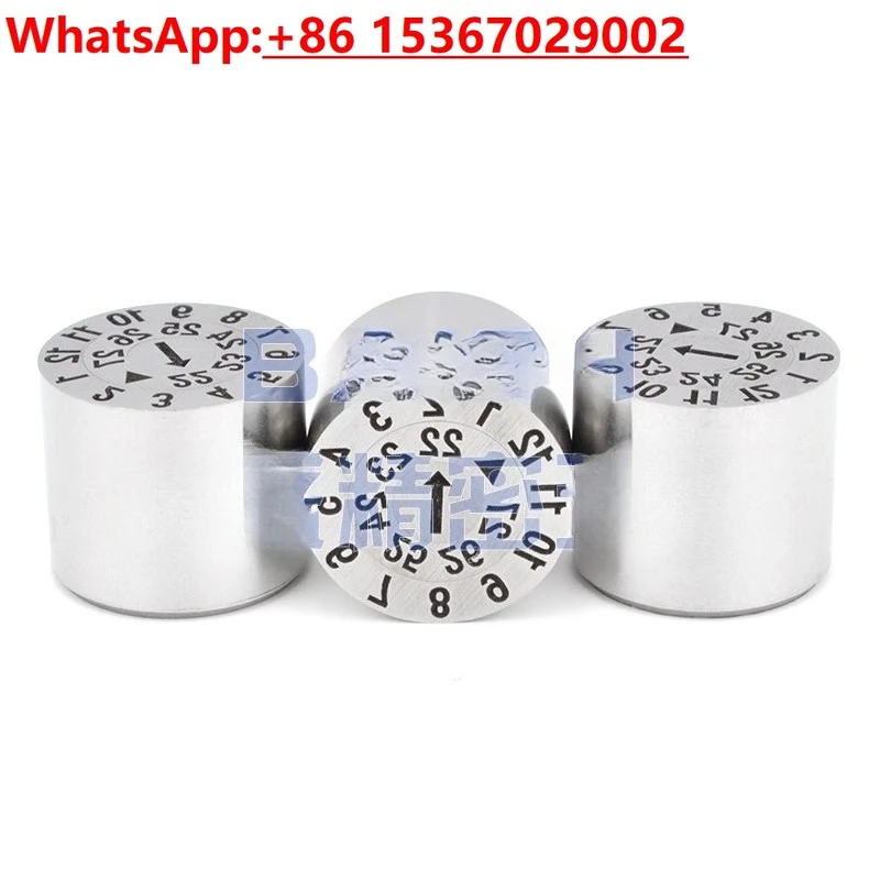 ختم ثلاثي الدوائر مستورد، قالب بلاستيكي قابل للتعديل، ختم التاريخ للسنة والشهر جنبًا إلى جنب مع ساعة زمنية ثلاثية الطبقات #2