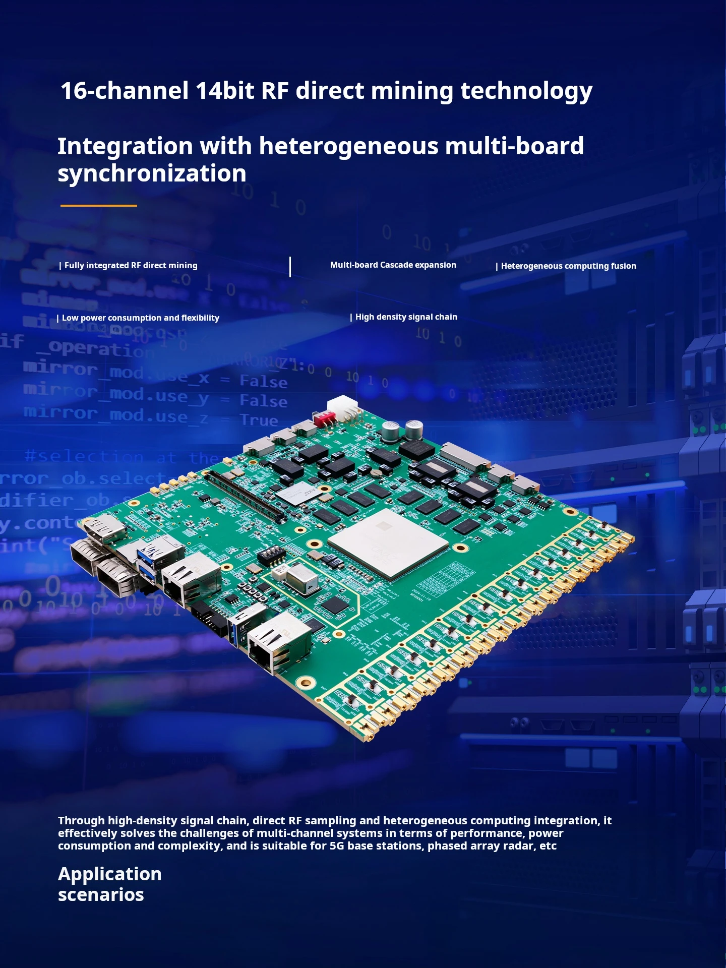 Scheda di sviluppo RF Alinx AXW49 AMD Xilinx Zynq UltraScale+ RFSoC XCZU49DR FPGA per sistemi wireless 5G