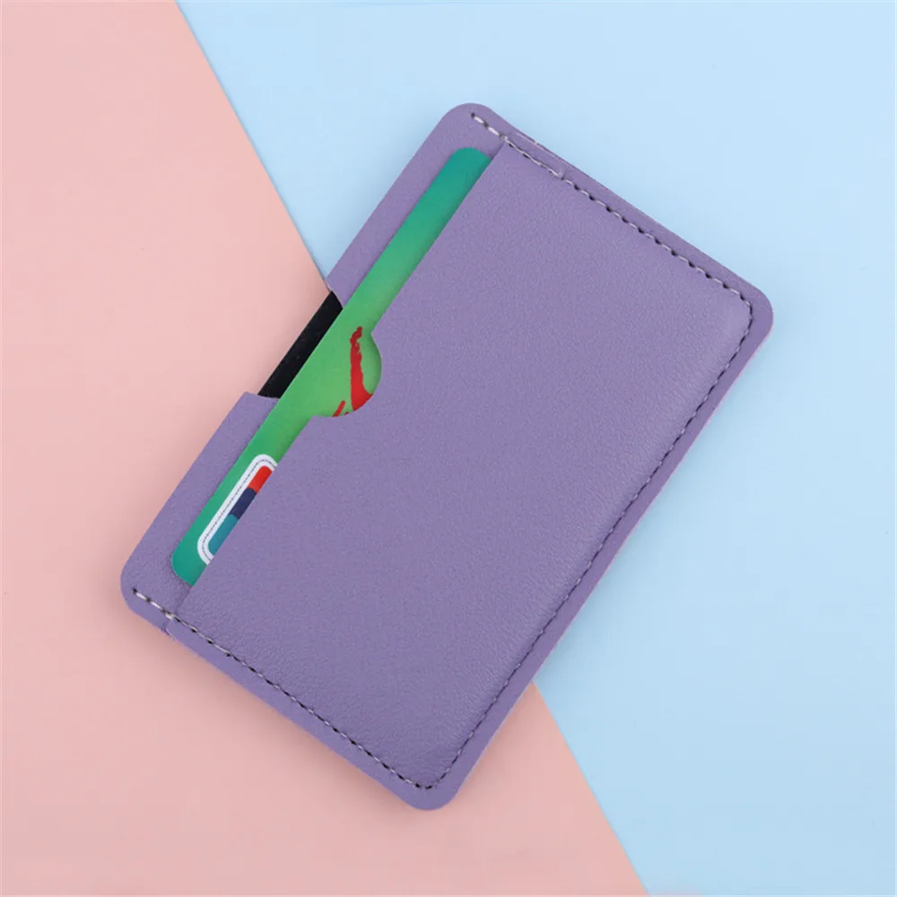 Mini tarjetero de cuero PU, monedero para mujer y hombre, funda para tarjetas de visita, caja para tarjetas de crédito bancarias, funda para tarjetas delgada con 3 ranuras para tarjetas, gran oferta