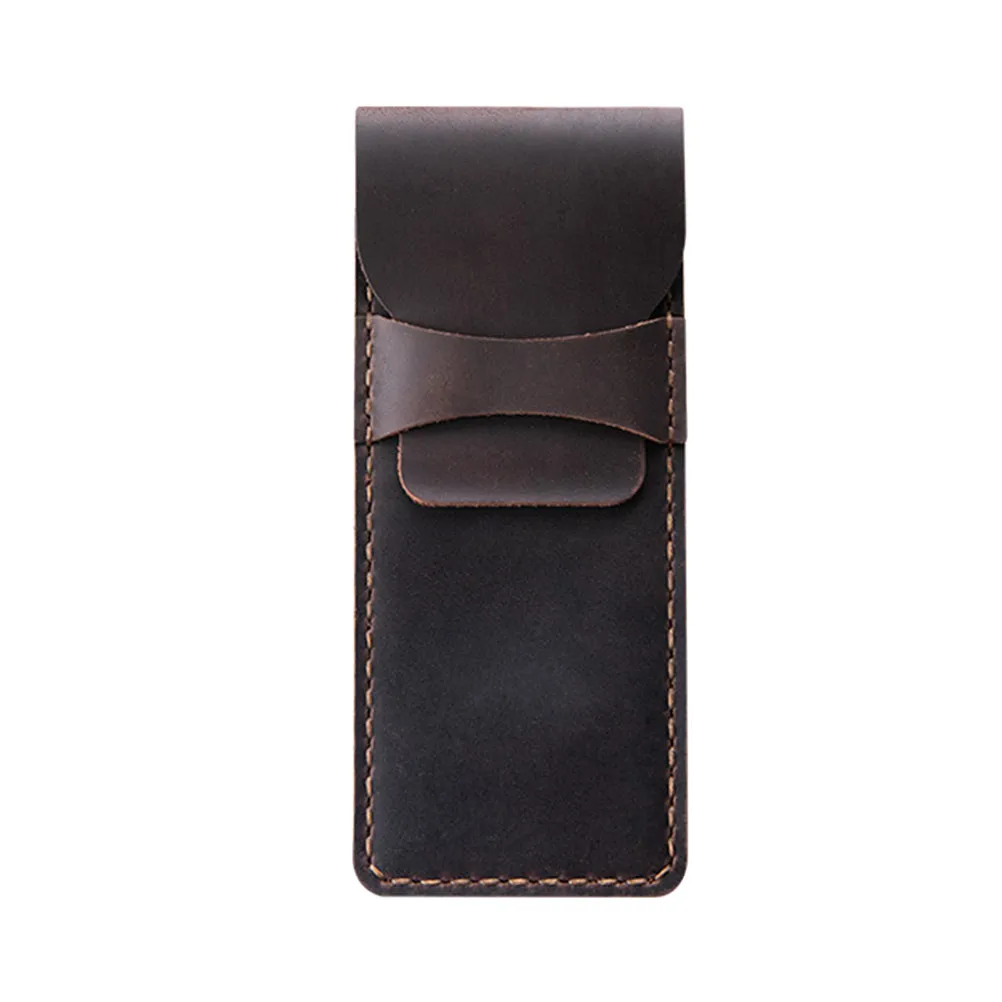 Vintage Coffee Pen Protective Sleeve Pencil Case Holder Pouch Pen Storage Bag Office School Stationery Organizer
