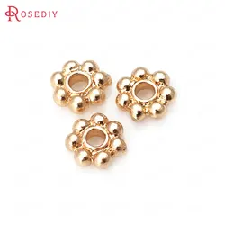 18K Gold Color Brass Flower Spacer Beads High Quality Diy Jewelry Making Supplies Necklace Earrings Accessories for Women