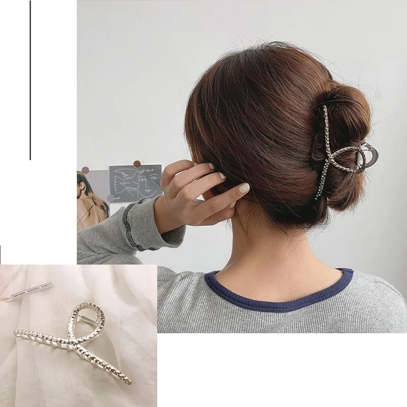 2022 neue Frauen Mode Metall Geometrische Haar Clips Klaue Clip Große Gold Haar Clip Stirnband Haarnadel Haar Krabben Haar Zubehör – Detail 8
