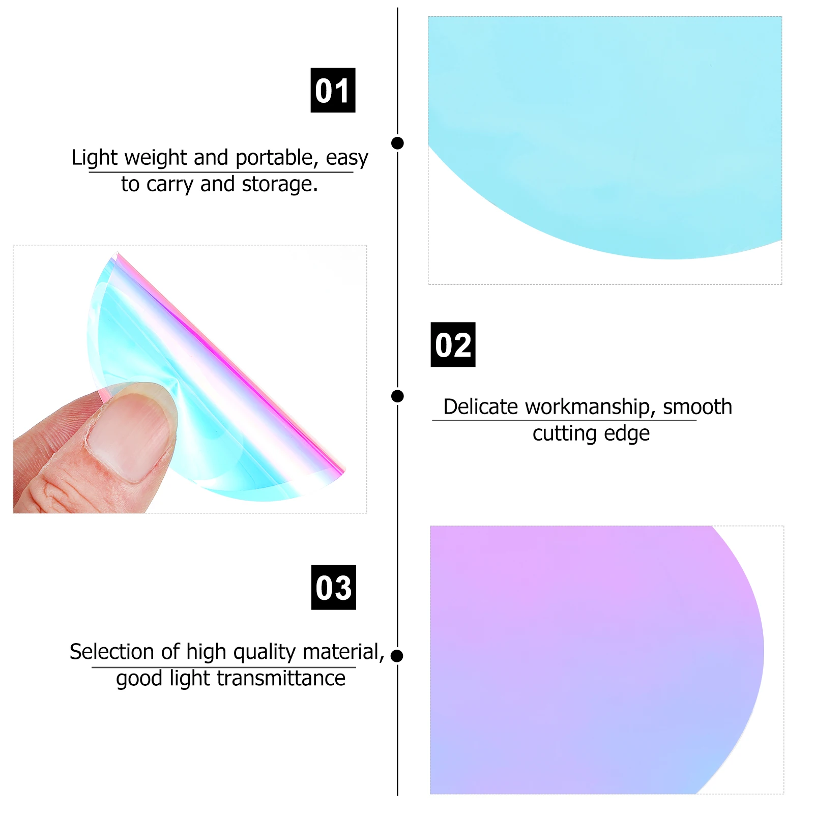 

10pcs Color Filter Film Colour Correction Light Sheet 66Mm Lightweight 66Mm Spot Lamp Transparent Color Film For